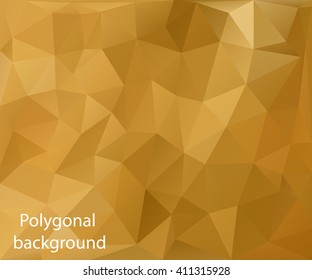 Golden Geometric background. Colorful abstract background for design. Polygon background pattern. 