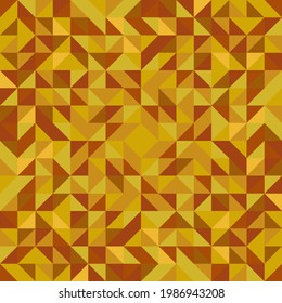 Golden geometric decor pattern. Yellow abstract golden ornament. Vector mosaic wallpaper seamless pattern.