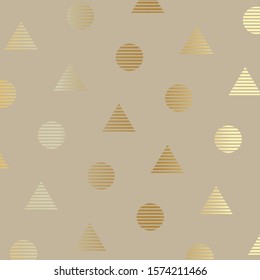 golden geometric figures pattern- vector illustration