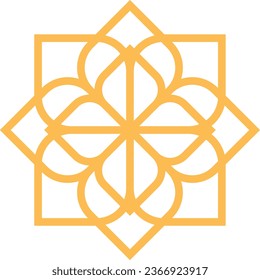 Golden Geometric Flower Logo Element