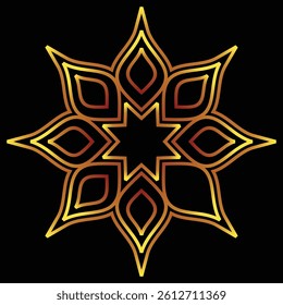 Golden Geometric Flower Star Ornament