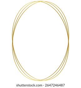 Golden Geometric Frame. Luxury Art Deco Polyhedron Border, Decorative Line Element and Abstract Polygon Shape for Wedding Invitation, Card, Poster and Elegant Design Template