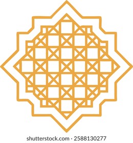 Golden geometric Islamic pattern representing Ramadan tradition and spiritual art.