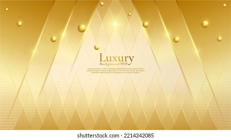 Golden Geometric Line Motifs Paired with an Elegant Abstract Background. Luxury Background. vector eps 10