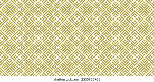 Golden geometric luxury seamless pattern with squares triangle arrows - vector for stock