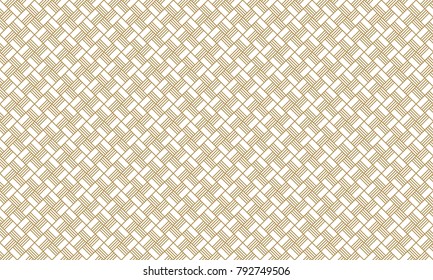 Golden Geometric Pattern 1v1, Increased. Seamless Golden Pattern with Lines, Rhombuses and Geometric Figures on White Background. Can Use for Wrapping Paper, Textile and Gift Pack