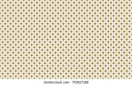 Golden Geometric Pattern 4v3, Increased. Seamless Golden Pattern with Lines, Rhombuses and Geometric Figures on White Background. Can Use for Wrapping Paper, Textile and Gift Pack