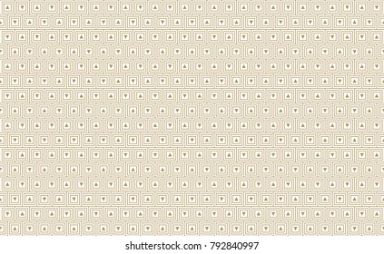 Golden Geometric Pattern 5v3, Increased. Seamless Golden Pattern with Lines, Squares and Geometric Figures on White Background. Can Use for Wrapping Paper, Textile and Gift Pack