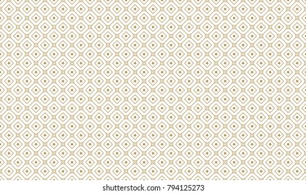 Golden Geometric Pattern 7v10, Increased. Seamless Golden Pattern with Serif Lines and Painted Rhombuses with Frame on White Background. Can Use for Wrapping Paper, Textile and Gift Pack
