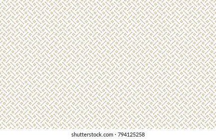 Golden Geometric Pattern 7v3, Increased. Seamless Golden Pattern with Serif Lines and Squares on White Background. Can Use for Wrapping Paper, Textile and Gift Pack