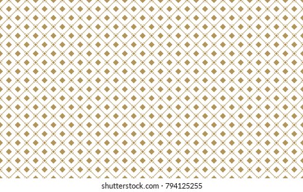 Golden Geometric Pattern 7v6, Increased. Seamless Golden Pattern with Serif Lines and Painted Rhombuses on White Background. Can Use for Wrapping Paper, Textile and Gift Pack
