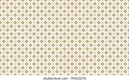 Golden Geometric Pattern 7v7, Increased. Seamless Golden Pattern with Serif Lines and Painted Rhombuses with Hole on White Background. Can Use for Wrapping Paper, Textile and Gift Pack