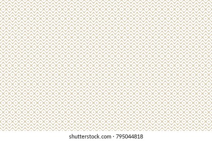 Golden Geometric Pattern 8v121. Seamless Golden Pattern with Alternation of Zigzag with Serif Lines and Circles on White Background. Can Use for Wrapping Paper, Textile and Gift Pack
