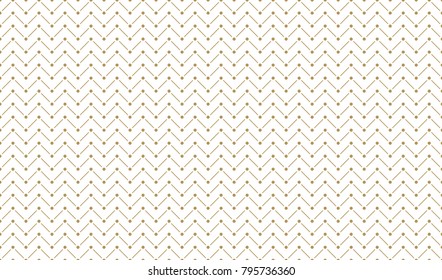 Golden Geometric Pattern 8v7, Increased. Seamless Golden Pattern with Zigzag of Painted Lines and Circles on White Background. Can Use for Wrapping Paper, Textile and Gift Pack