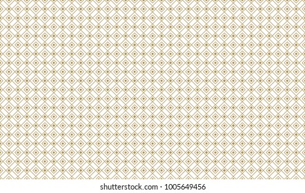 Golden Geometric Pattern 9v1, Increased. Seamless Golden Pattern with Lines, Rhombuses and Circles in Frames on White Background. Can Use for Wrapping Paper, Textile and Gift Pack