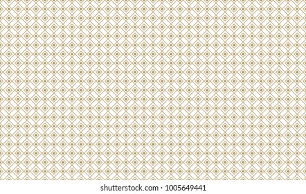 Golden Geometric Pattern 9v2, Increased. Seamless Golden Pattern with Lines, Circles and Rhombuses in Frames on White Background. Can Use for Wrapping Paper, Textile and Gift Pack