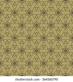 Golden geometric pattern in Arabian style. Vector illustration.