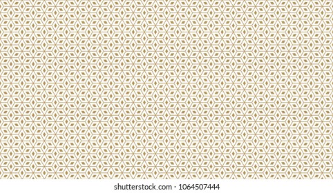 Golden geometric pattern, part 011. Seamless golden pattern with lines, rhombuses and geometric figures on the white background. Can use for wrapping paper, textile and gift pack