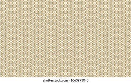 Golden geometric pattern, part 06. Seamless golden pattern with lines, rhombuses and geometric figures on the white background. Can use for wrapping paper, textile and gift pack