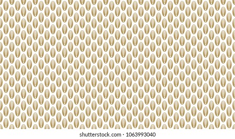 Golden geometric pattern, part 14. Seamless golden pattern with outline ovals and ellipses on the white background. Can use for wrapping paper, textile and gift pack