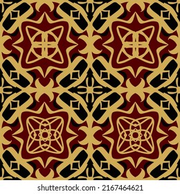 Golden Geometric Pattern with Tribal Shape. Designed in Ikat, Boho, Aztec, Folk, Motif, Gypsy, Arabic Style. Ideal for Fabric Garment, Ceramics, Wallpaper, branding identity and packaging design.
