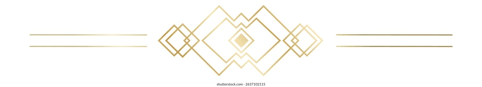 Golden geometric patterns forming an elegant art deco design with thin lines exude luxury and sophistication, making them perfect for premium and upscale projects