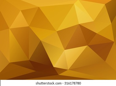 Golden geometric polygon background for web design.