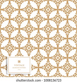 Goldenes geometrisches nahtloses Muster. Minimales Muster. Jahrgang. Ornament. Ideal für Gewebe und Textilien, Tapeten, Verpackungen oder jede gewünschte Idee. 
