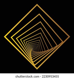 golden geometric shape design in vector form