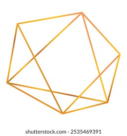 Golden geometric shape is floating on a white background, creating a luxurious and modern aesthetic