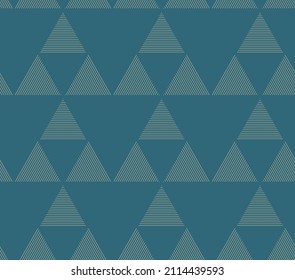 Golden geometric vector seamless patterns. Golden lines, triangles and rhombuses on an emerald green background. Modern illustrations for wallpapers, flyers, covers, banners, minimalistic decorations