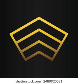 golden geometry design on black background