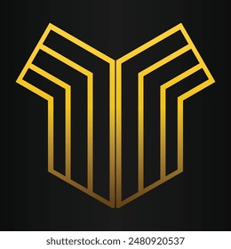 golden geometry design on black background