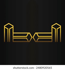 golden geometry design on black background