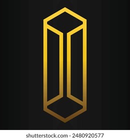 diseño de geometría dorada sobre fondo negro