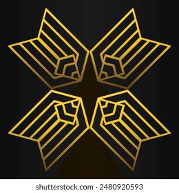 diseño de geometría dorada sobre fondo negro