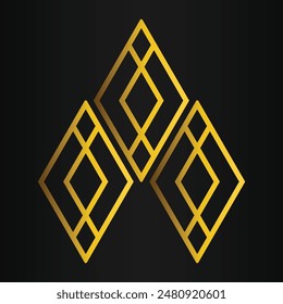 golden geometry design on black background