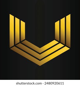 diseño de geometría dorada sobre fondo negro