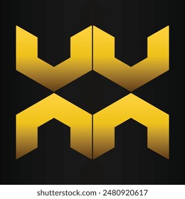 golden geometry design on black background