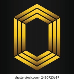 golden geometry design on black background