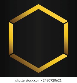 golden geometry design on black background