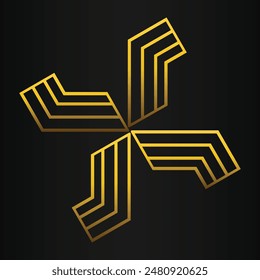 Goldene Geometrie Design auf schwarzem Hintergrund