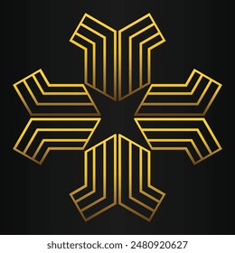 golden geometry design on black background