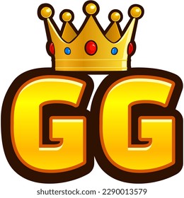 Golden GG Twitch Emote Vector Illustration