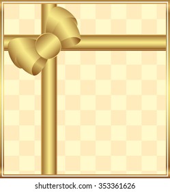 Golden gift bow.Vector illustration.