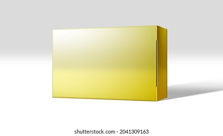 Caja Dorada De Regalos En Fondo Blanco. Vector EPS10