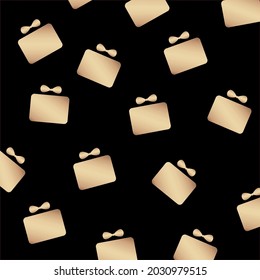 Golden gift box pattern vector