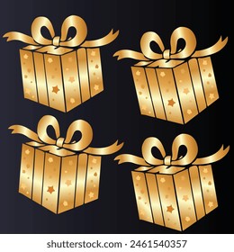 Golden Gift card, customer gift reward bonus card with illustration 
free style, clean modern template, isolated, Golden Greeting card. Flat lay style with copy space.
