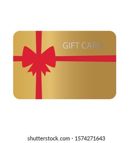 golden gift card icon- vector illustration