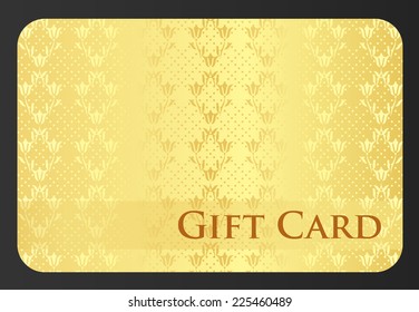 Golden gift card with tulip ornament